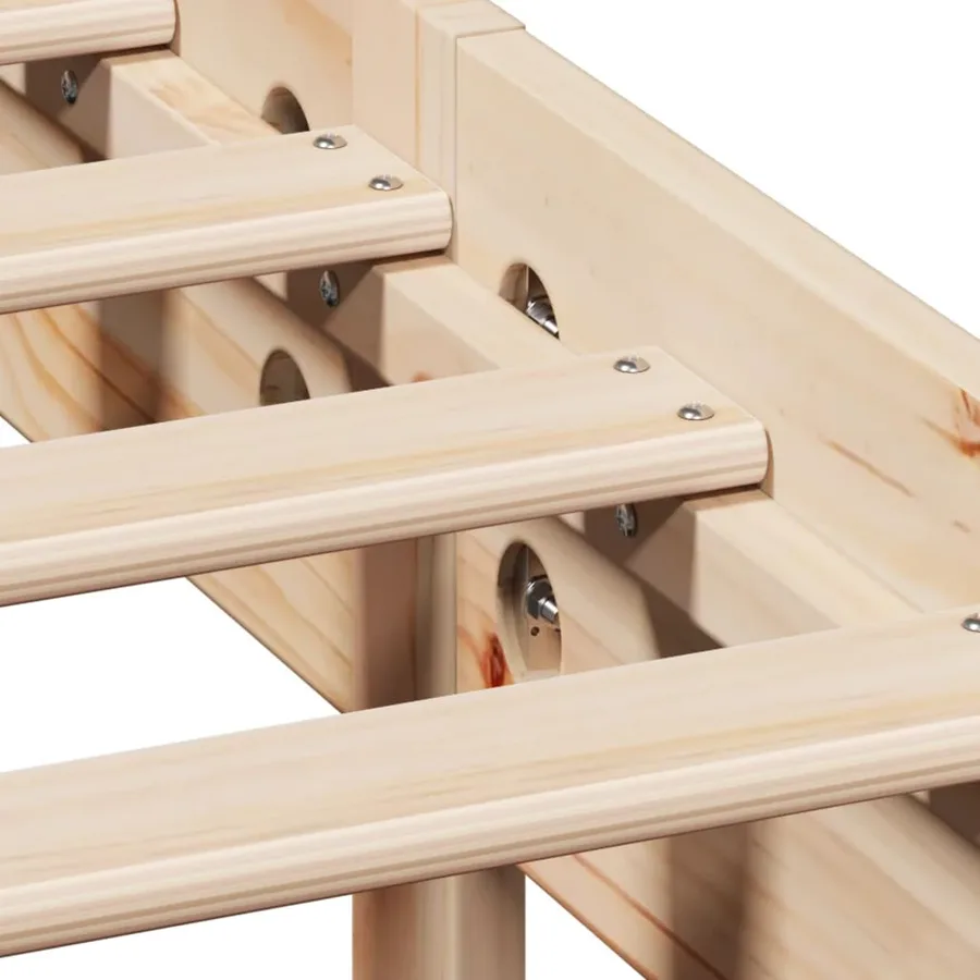 Cadre de lit sans matelas 100x200 cm bois massif de pin - 9