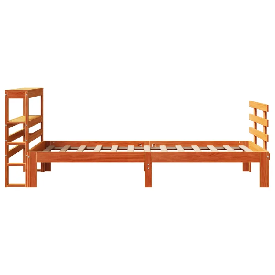 Cadre de lit avec tête de lit sans matelas cire marron 75x190cm - 7