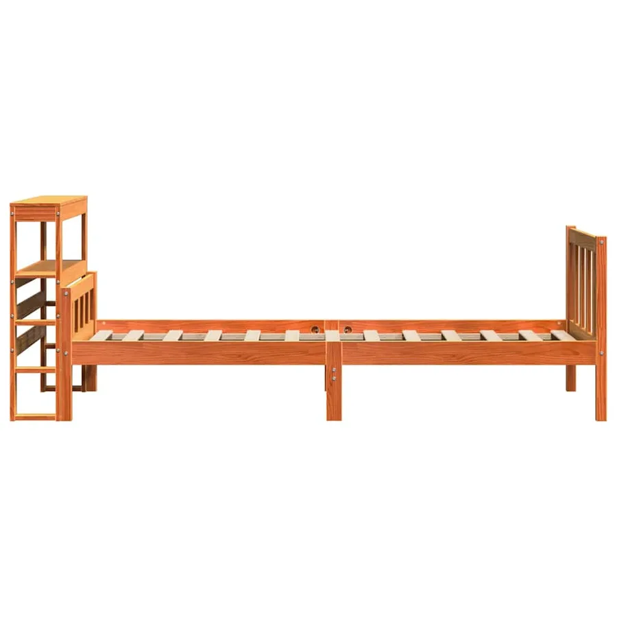 Cadre de lit avec tête de lit sans matelas cire marron 75x190cm - 7