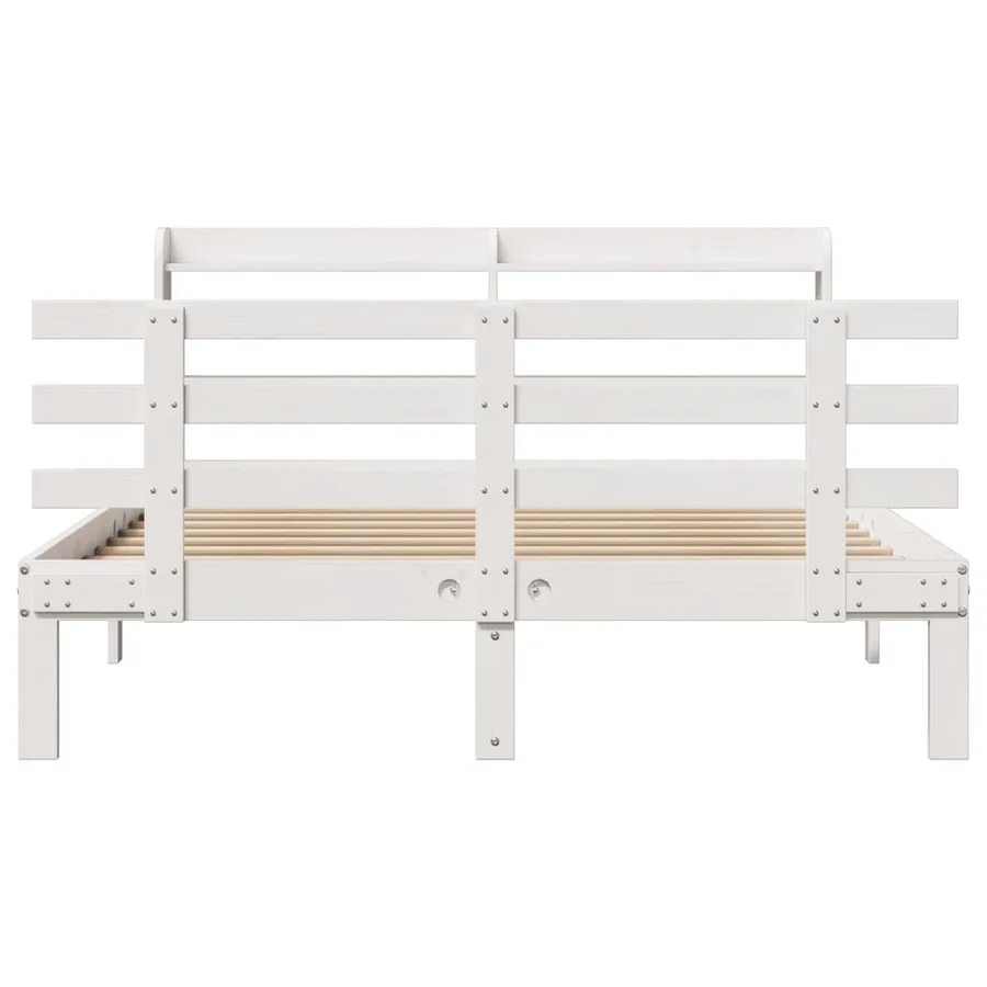Cadre de lit avec tête de lit sans matelas blanc 120x200 cm - 4