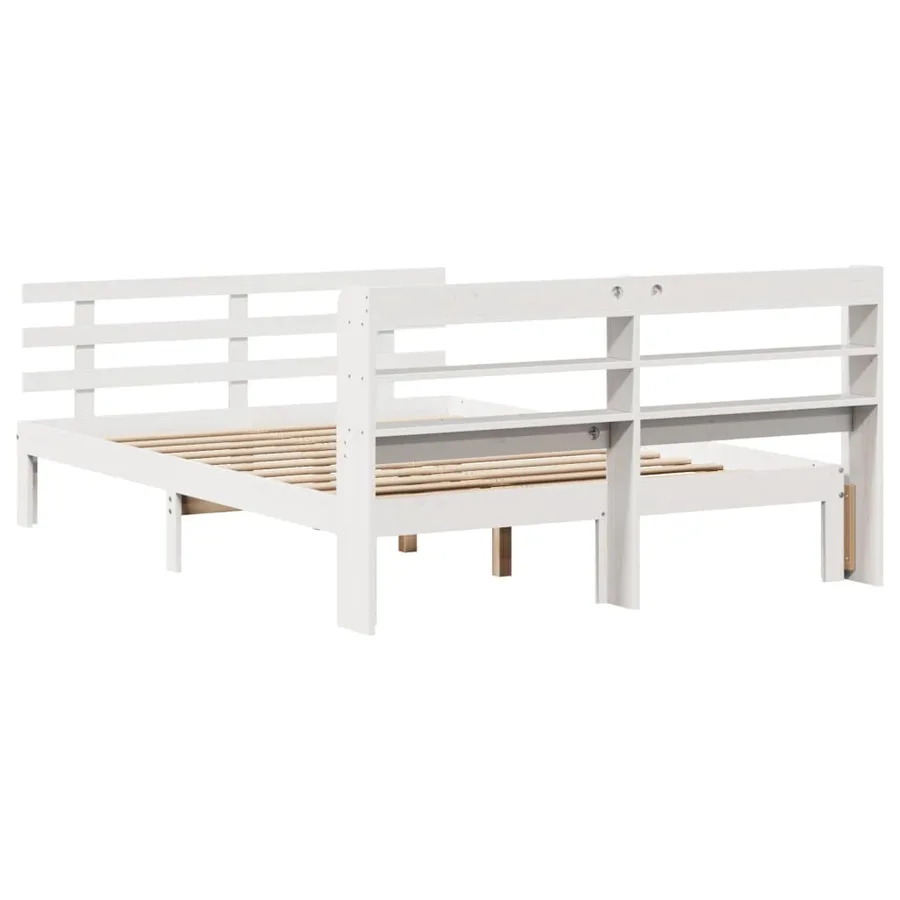 Cadre de lit avec tête de lit sans matelas blanc 120x200 cm - 8