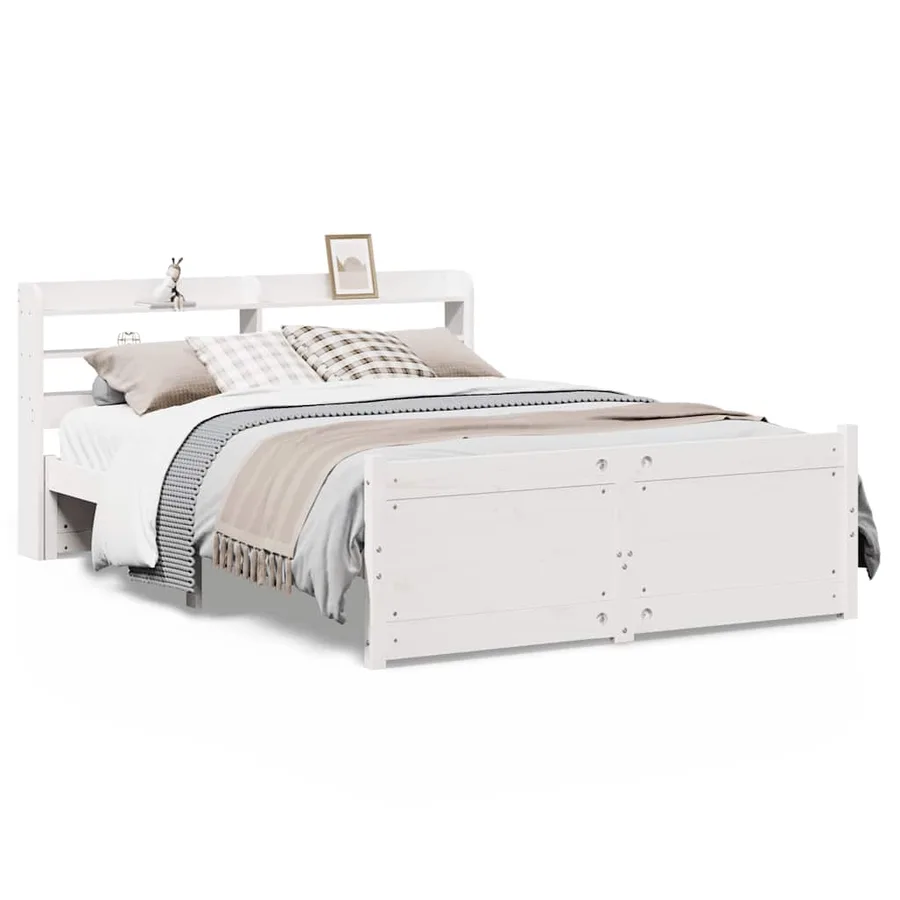 Cadre de lit avec tête de lit sans matelas blanc 120x200 cm - 2