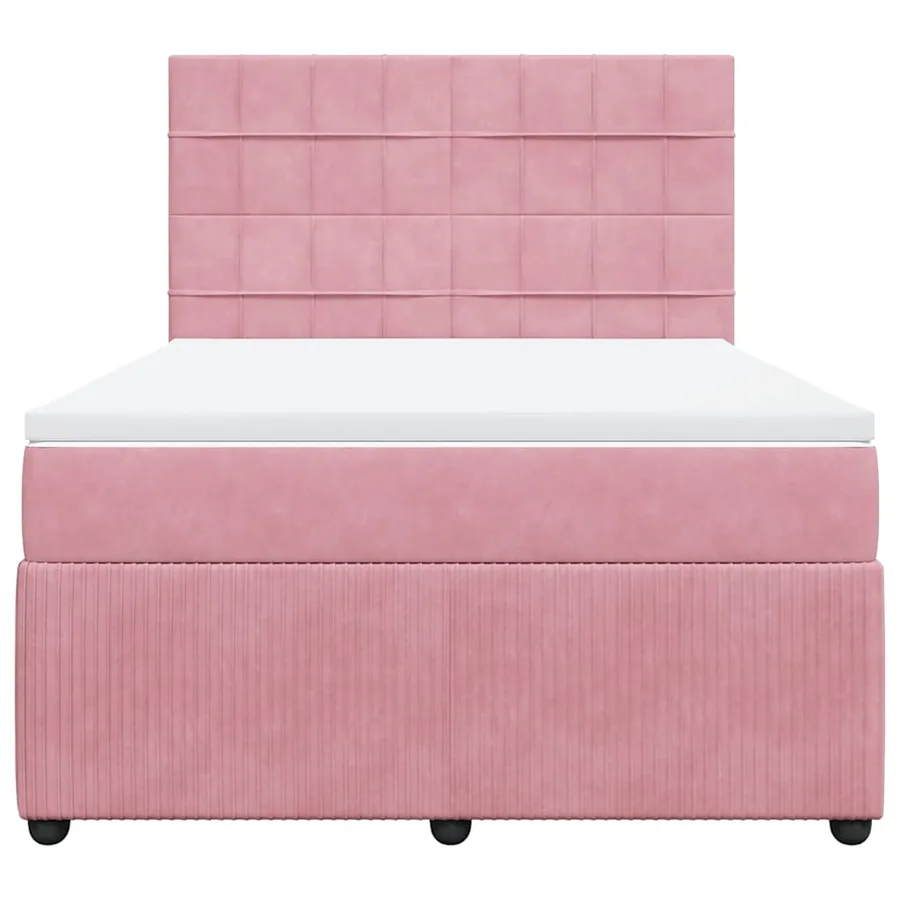 Sommier à lattes de lit avec matelas Rose 160x200 cm Velours - 4