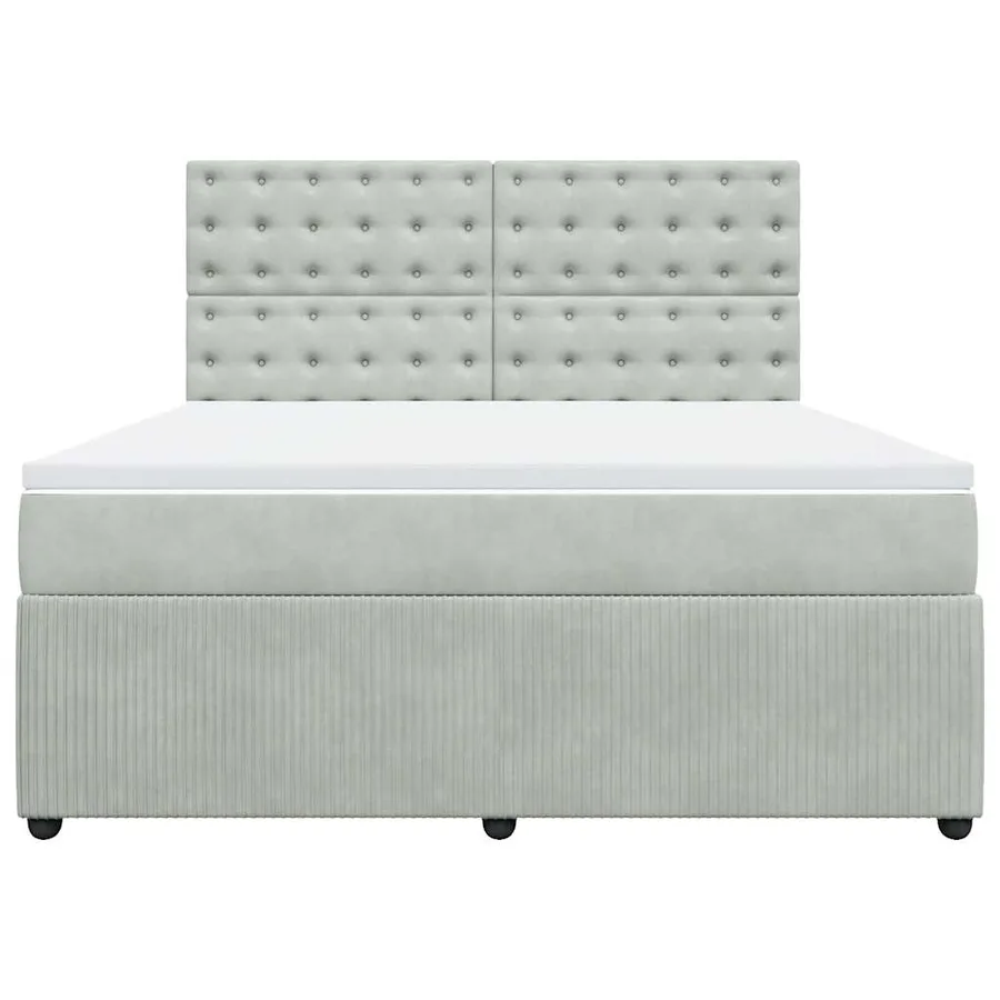 Sommier à lattes de lit et matelas Gris clair 180x200cm Velours - 6