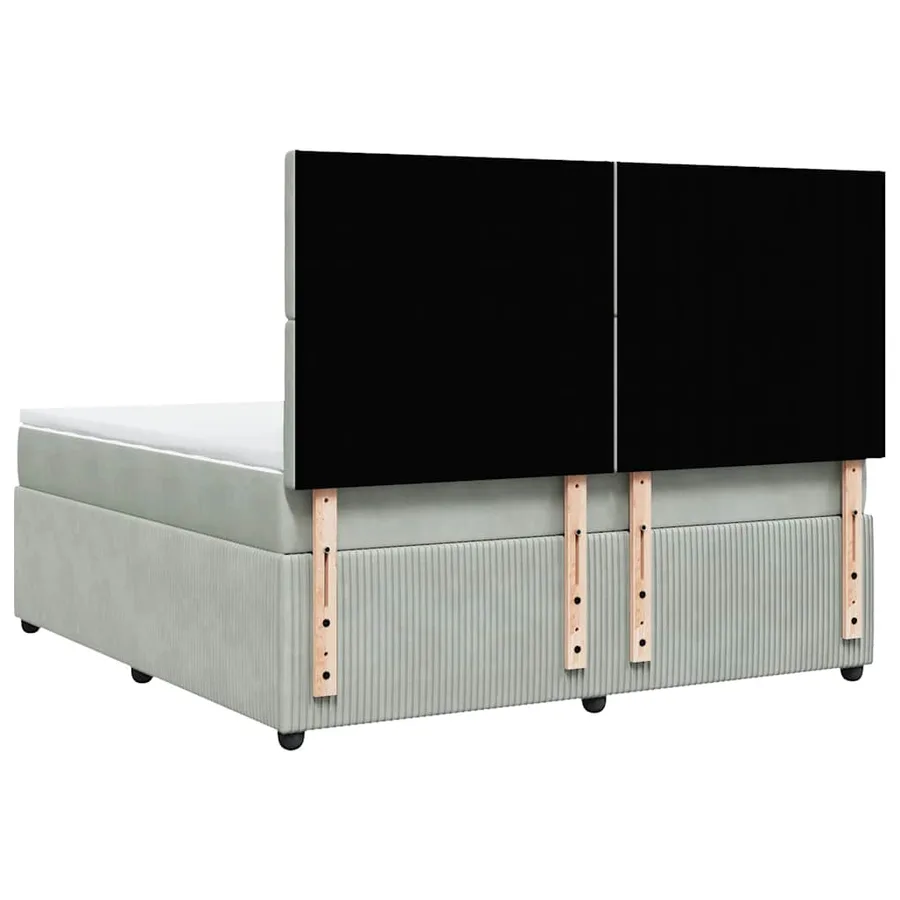 Sommier à lattes de lit et matelas Gris clair 180x200cm Velours - 8