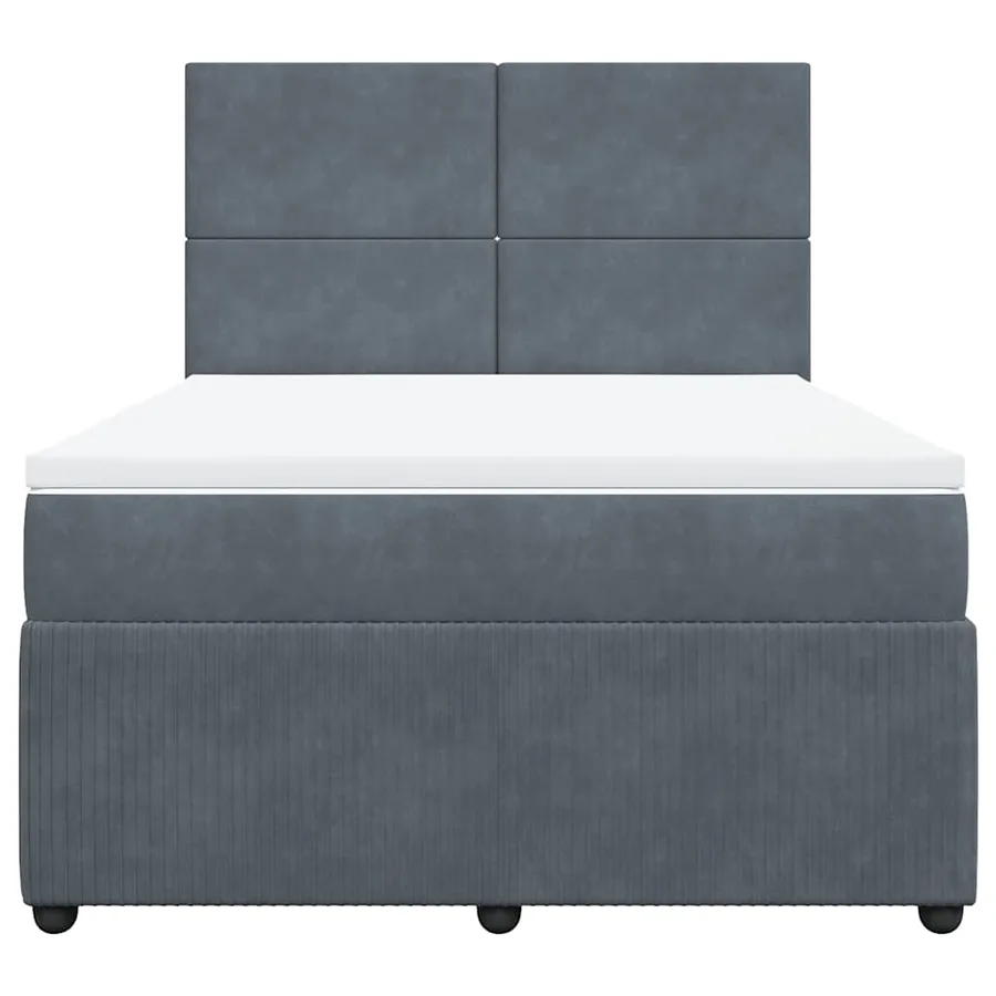 Sommier à lattes de lit et matelas Gris foncé 160x200cm Velours - 6