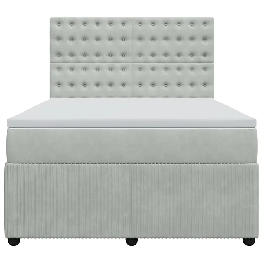 Sommier à lattes de lit et matelas Gris clair 160x200cm Velours - 6