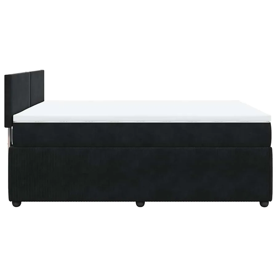 Sommier à lattes de lit et matelas Noir 160x200 cm Velours - 7