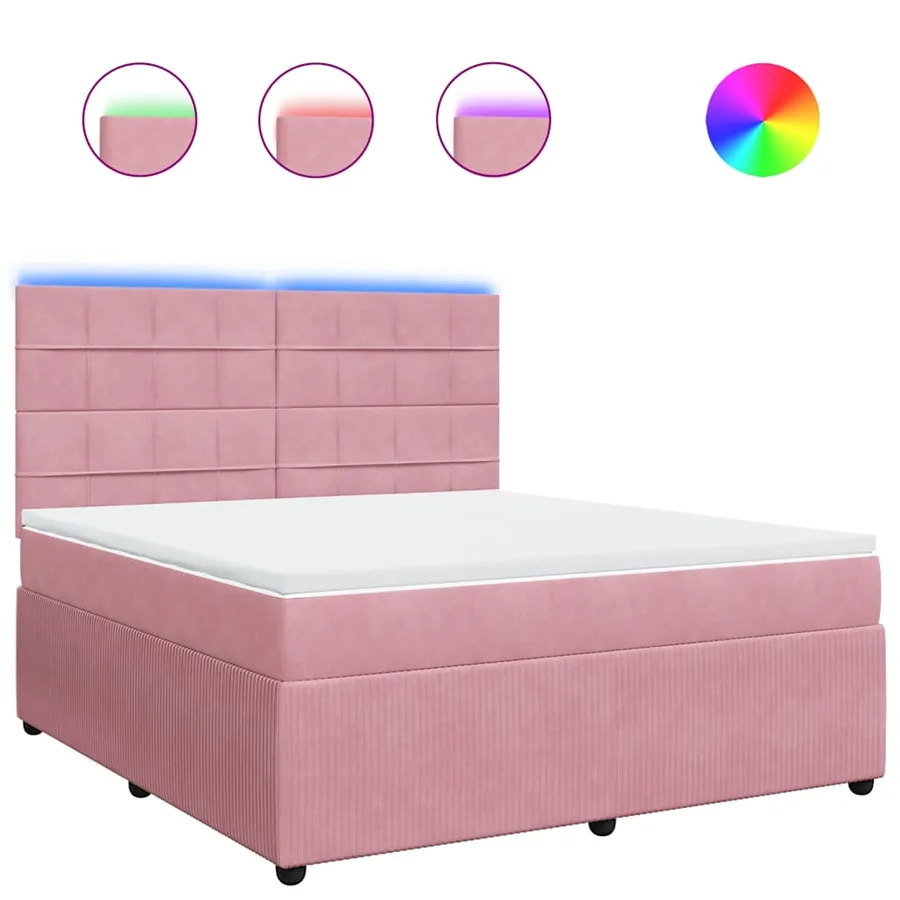 Sommier à lattes de lit avec matelas Rose 180x200 cm Velours - 2