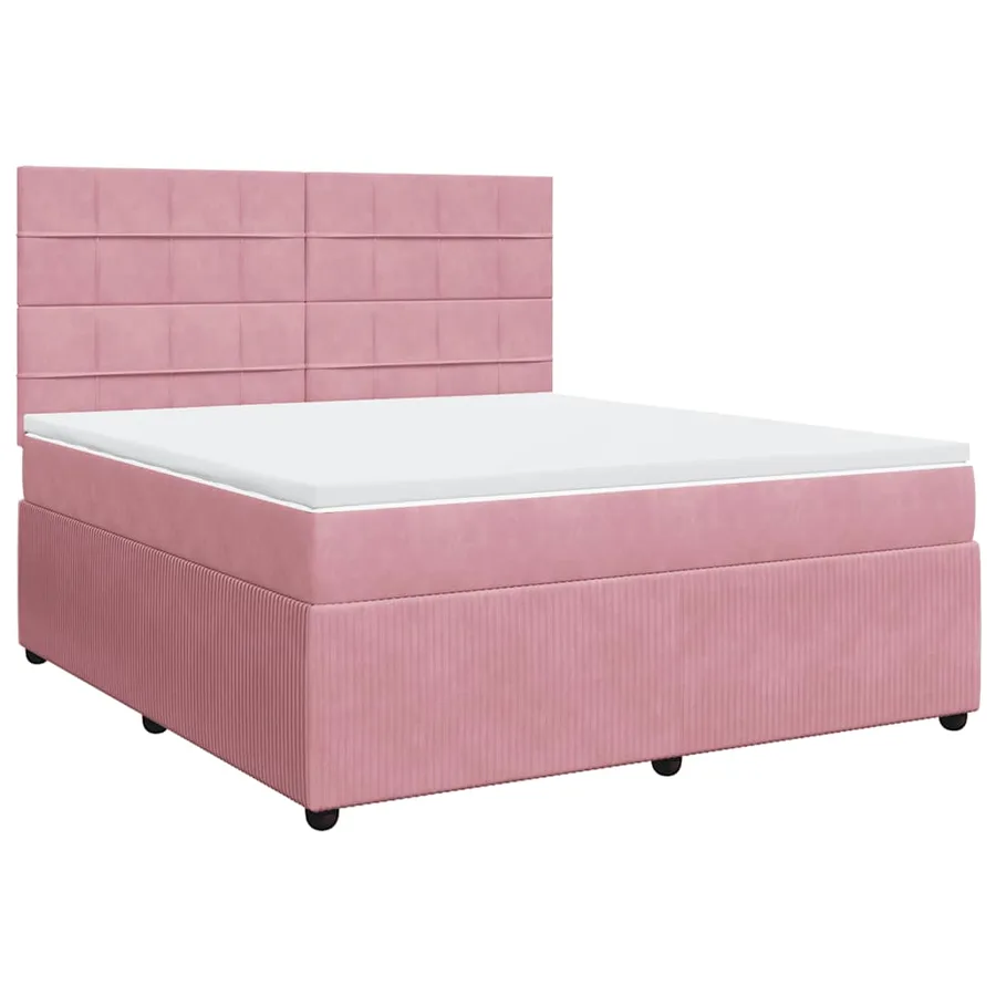 Sommier à lattes de lit avec matelas Rose 180x200 cm Velours - 3