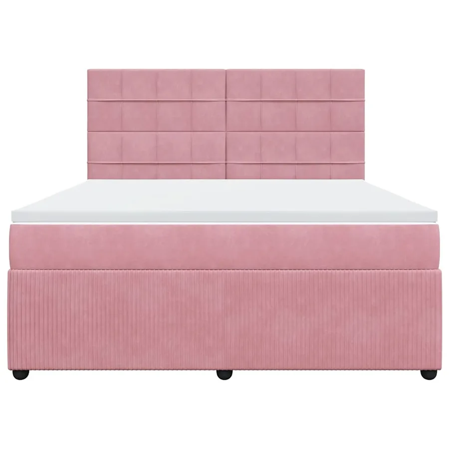 Sommier à lattes de lit avec matelas Rose 180x200 cm Velours - 6