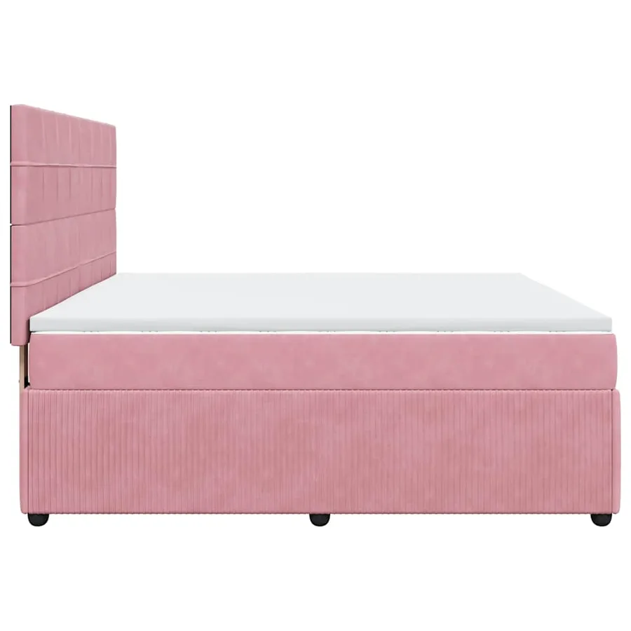 Sommier à lattes de lit avec matelas Rose 180x200 cm Velours - 7