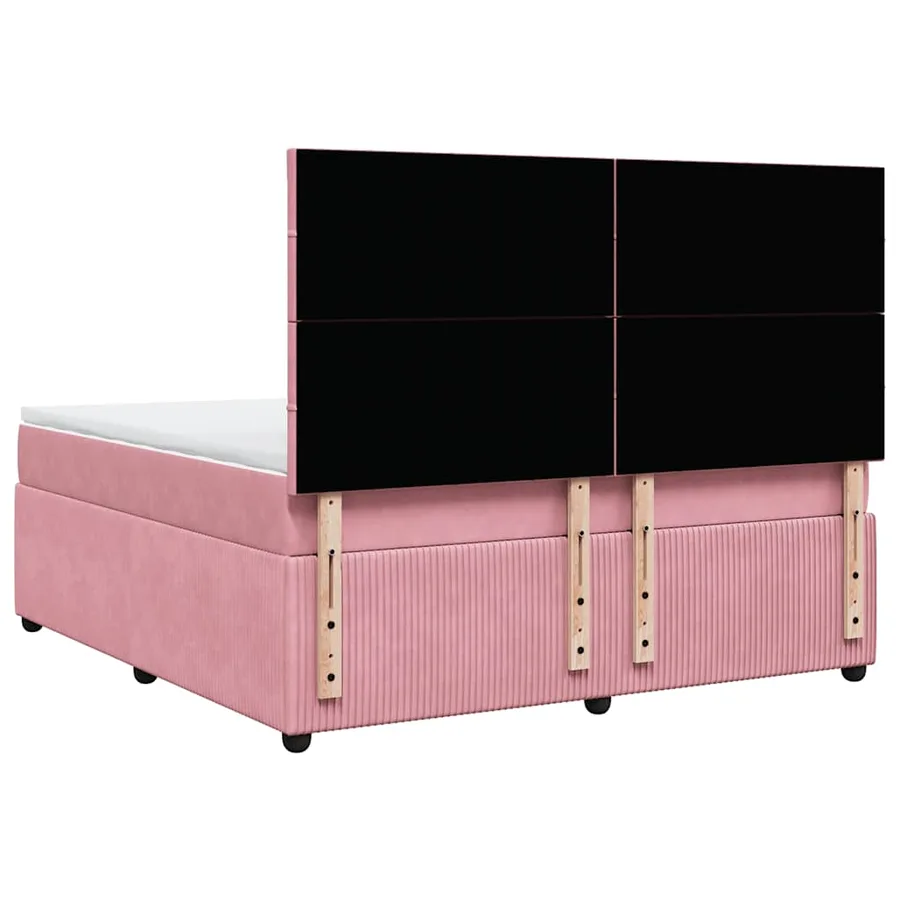 Sommier à lattes de lit avec matelas Rose 180x200 cm Velours - 8