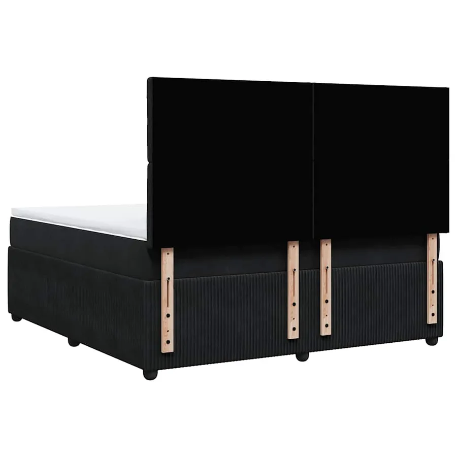 Sommier à lattes de lit avec matelas Noir 180x200 cm Velours - 6