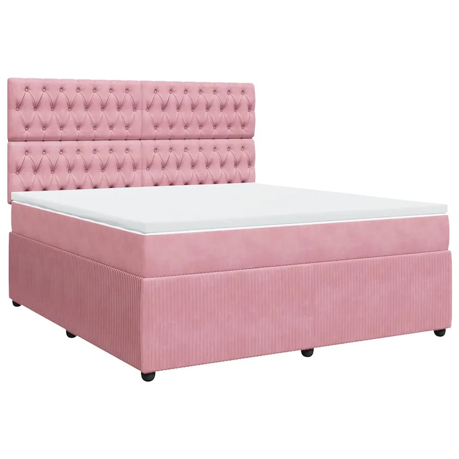 Sommier à lattes de lit avec matelas Rose 180x200 cm Velours - 2
