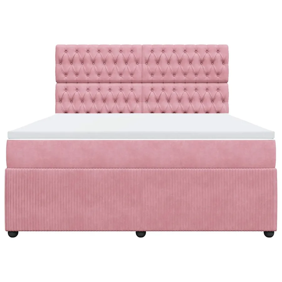 Sommier à lattes de lit avec matelas Rose 180x200 cm Velours - 4