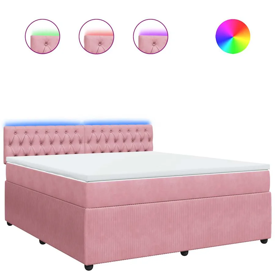 Sommier à lattes de lit avec matelas Rose 180x200 cm Velours - 2