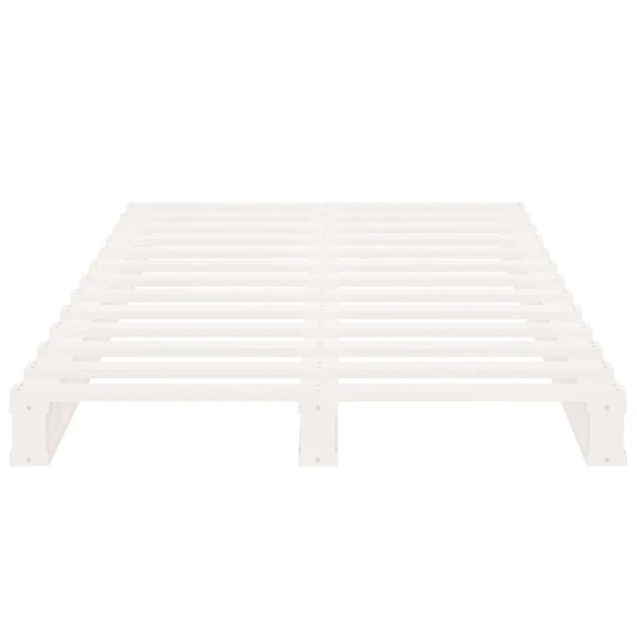 Cadre de lit sans matelas blanc 90x200 cm bois de pin massif - 7