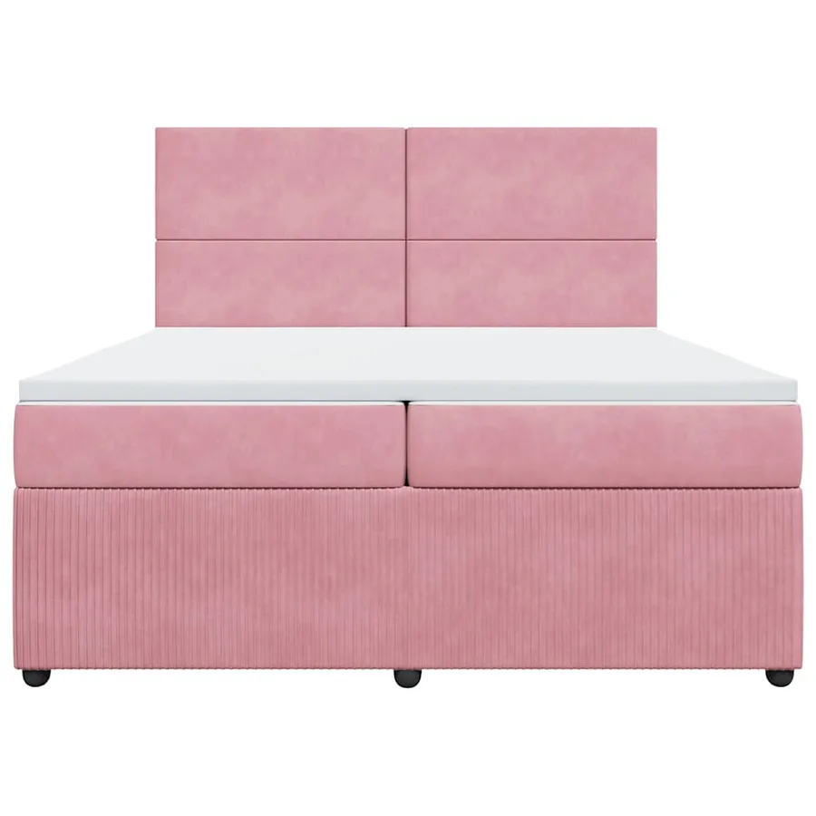 Sommier à lattes de lit avec matelas Rose 200x200 cm Velours - 4