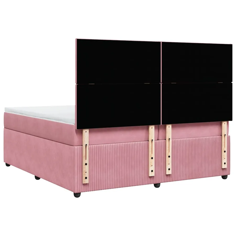 Sommier à lattes de lit avec matelas Rose 200x200 cm Velours - 6