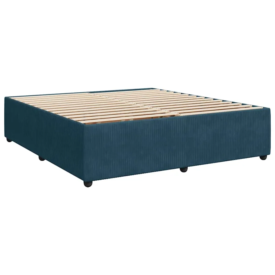 Sommier à lattes de lit et matelas Bleu 200x200 cm velours - 6