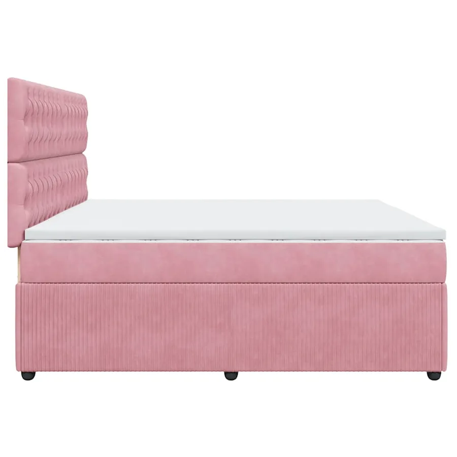 Sommier à lattes de lit avec matelas Rose 200x200 cm Velours - 5