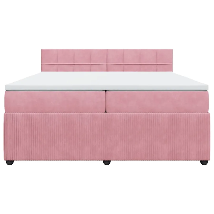 Sommier à lattes de lit avec matelas Rose 200x200 cm Velours - 4