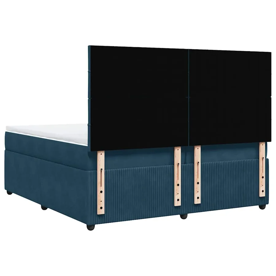 Sommier à lattes de lit et matelas Bleu foncé 200x200cm Velours - 6