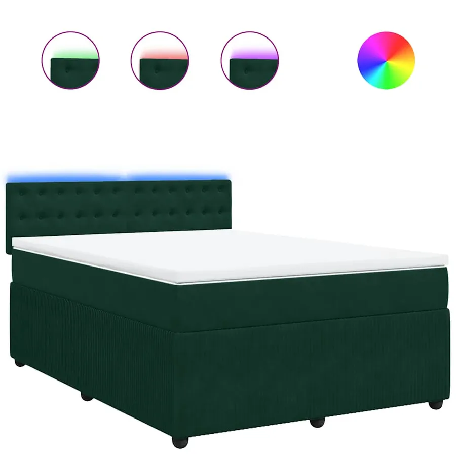 Sommier à lattes de lit et matelas Vert foncé 140x200cm Velours - 2