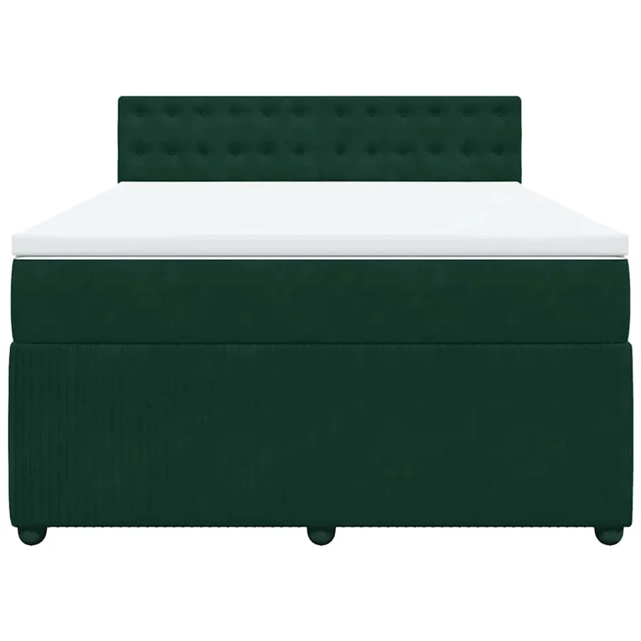 Sommier à lattes de lit et matelas Vert foncé 140x200cm Velours - 6