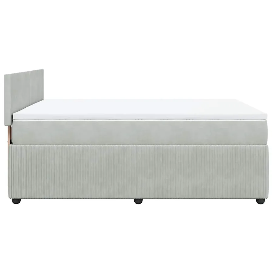 Sommier à lattes de lit et matelas Gris clair 140x200cm Velours - 7