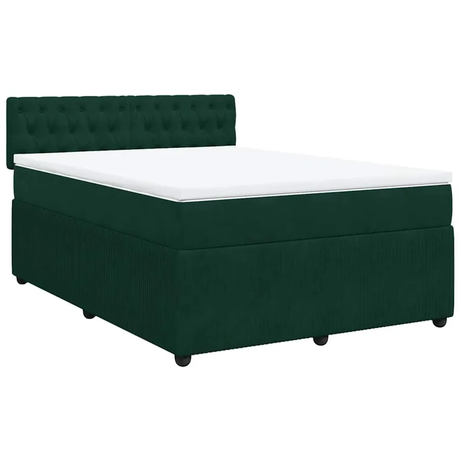 Sommier à lattes de lit et matelas Vert foncé 140x200cm Velours - 2