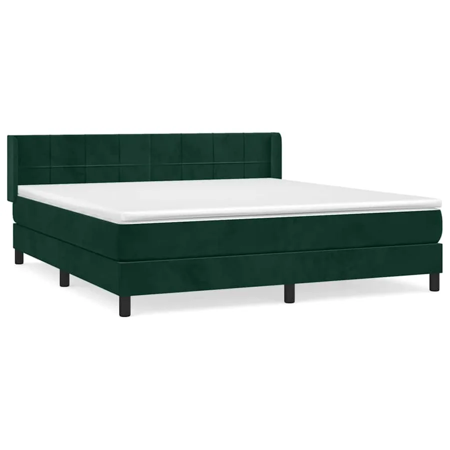 Sommier à lattes de lit et matelas Vert foncé 160x200cm Velours - 2