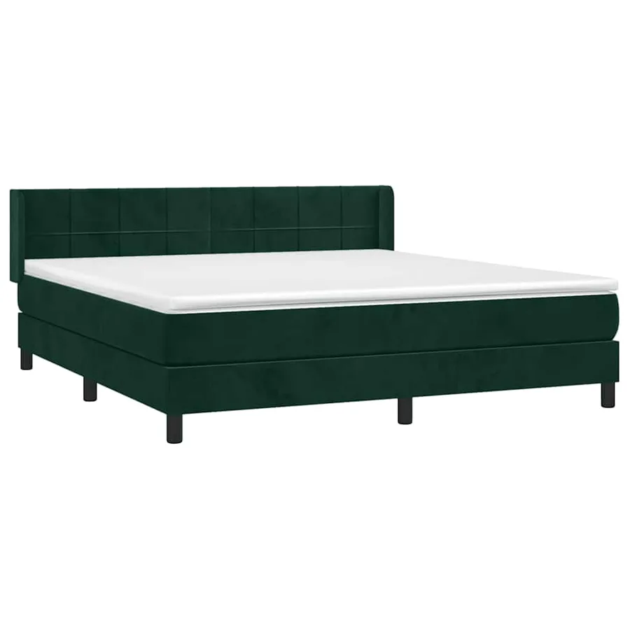 Sommier à lattes de lit et matelas Vert foncé 160x200cm Velours - 3