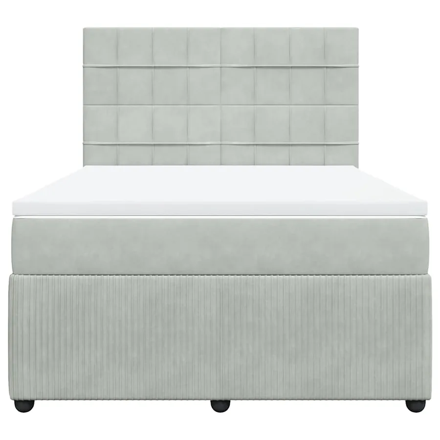Sommier à lattes de lit et matelas Gris clair 140x200cm Velours - 4