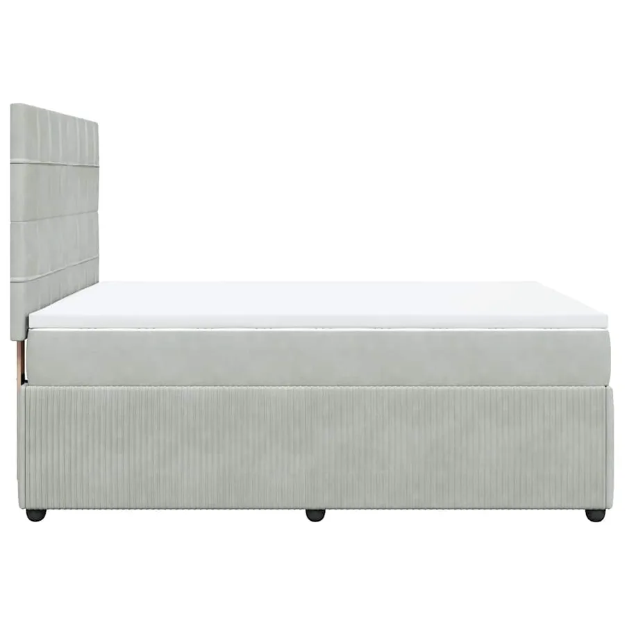 Sommier à lattes de lit et matelas Gris clair 140x200cm Velours - 5