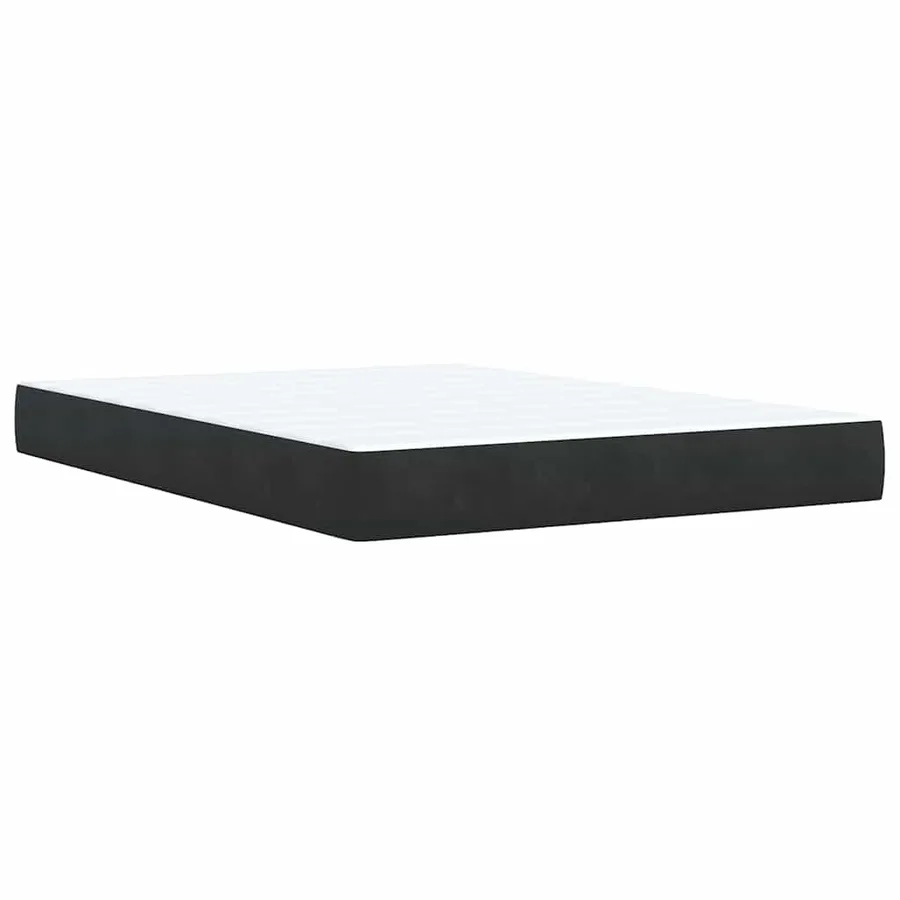 Sommier à lattes de lit avec matelas Noir 140x200 cm Velours - 10