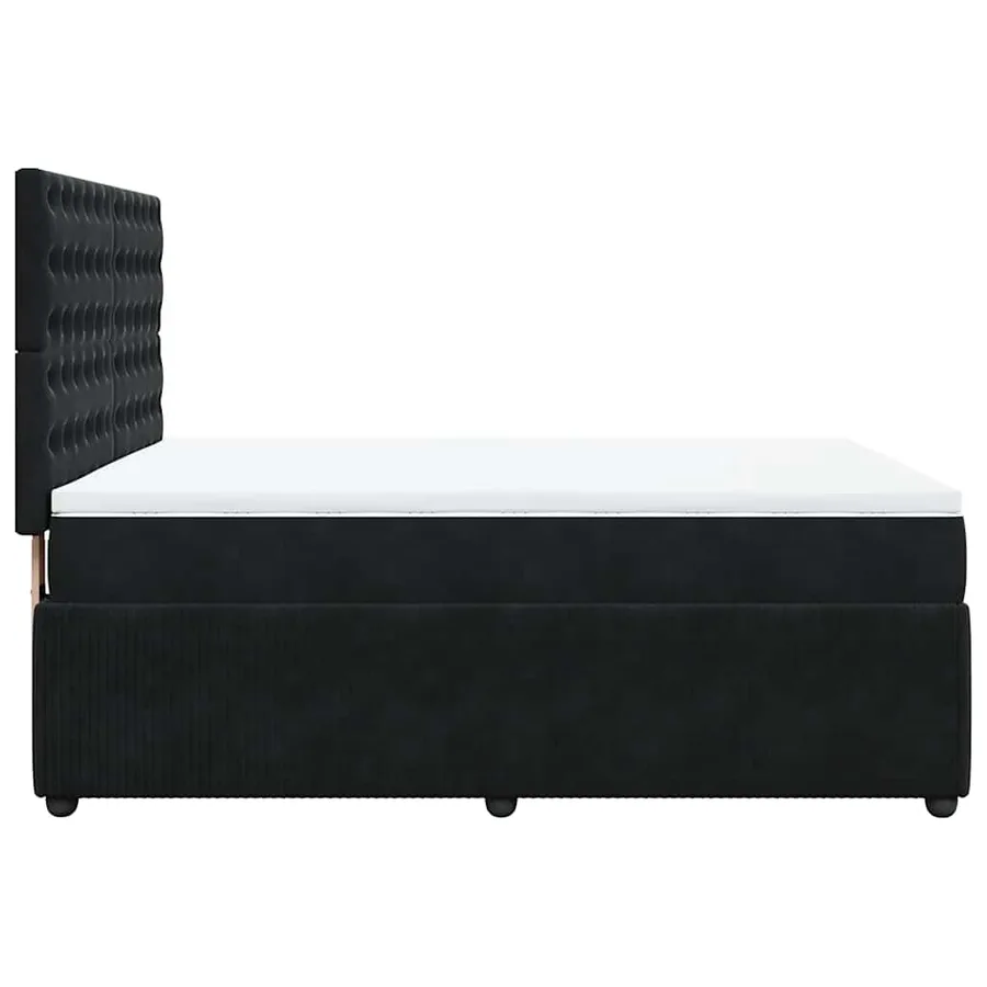 Sommier à lattes de lit avec matelas Noir 140x200 cm Velours - 5