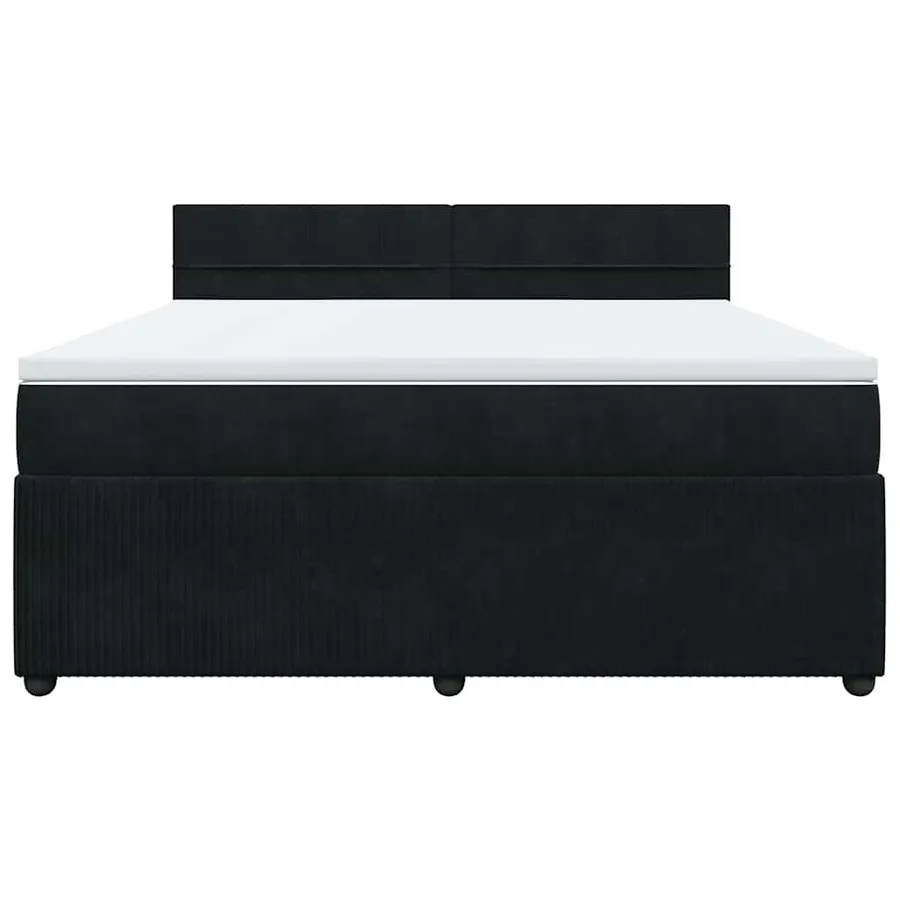Sommier à lattes de lit avec matelas Noir 180x200 cm Velours - 6