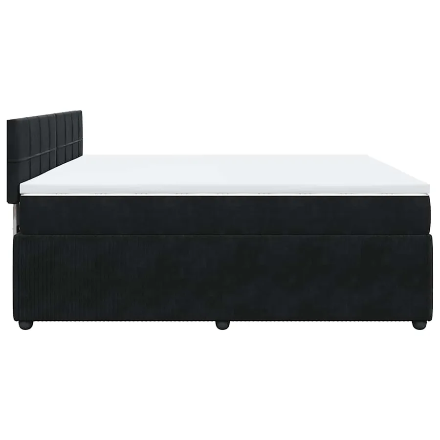 Sommier à lattes de lit avec matelas Noir 180x200 cm Velours - 7