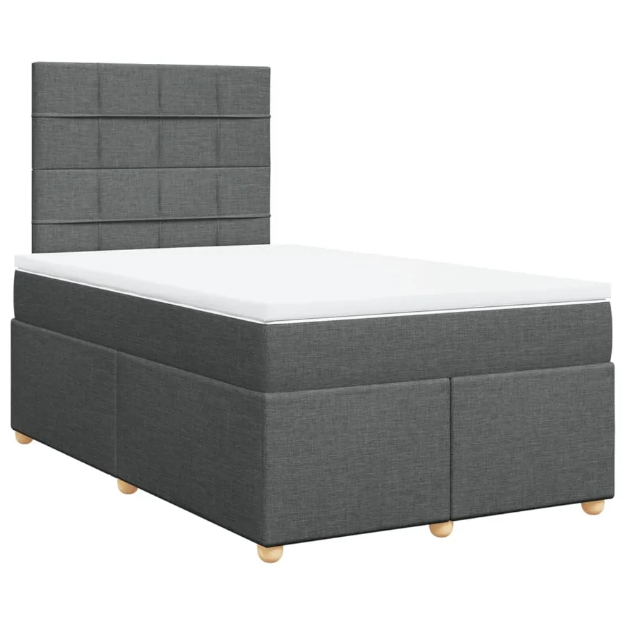 Sommier à lattes de lit avec matelas Gris foncé 120x200cm Tissu - 2