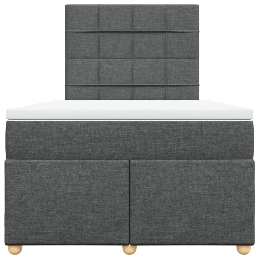 Sommier à lattes de lit avec matelas Gris foncé 120x200cm Tissu - 4
