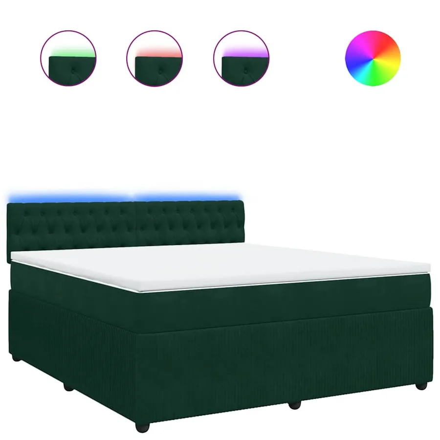 Sommier à lattes de lit et matelas Vert foncé 180x200cm Velours - 2