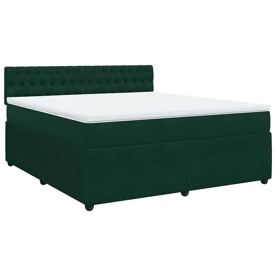 Sommier à lattes de lit et matelas Vert foncé 180x200cm Velours - 3