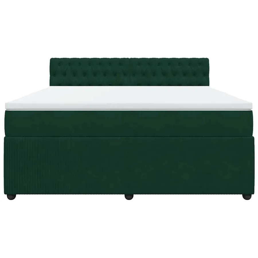 Sommier à lattes de lit et matelas Vert foncé 180x200cm Velours - 6