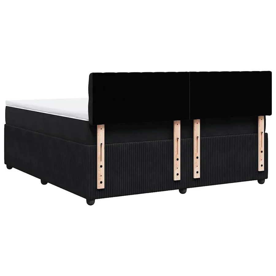Sommier à lattes de lit avec matelas Noir 180x200 cm Velours - 10