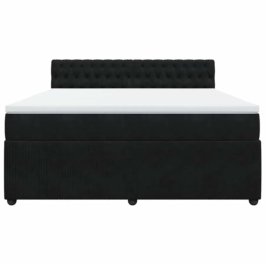 Sommier à lattes de lit avec matelas Noir 180x200 cm Velours - 4