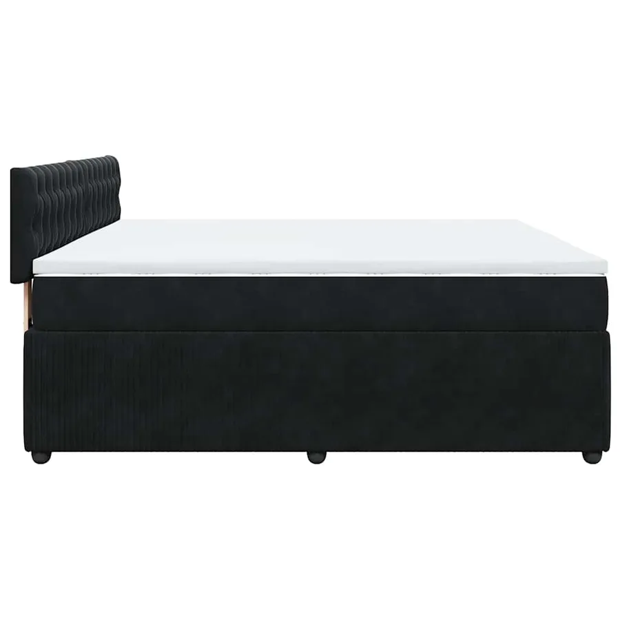 Sommier à lattes de lit avec matelas Noir 180x200 cm Velours - 9
