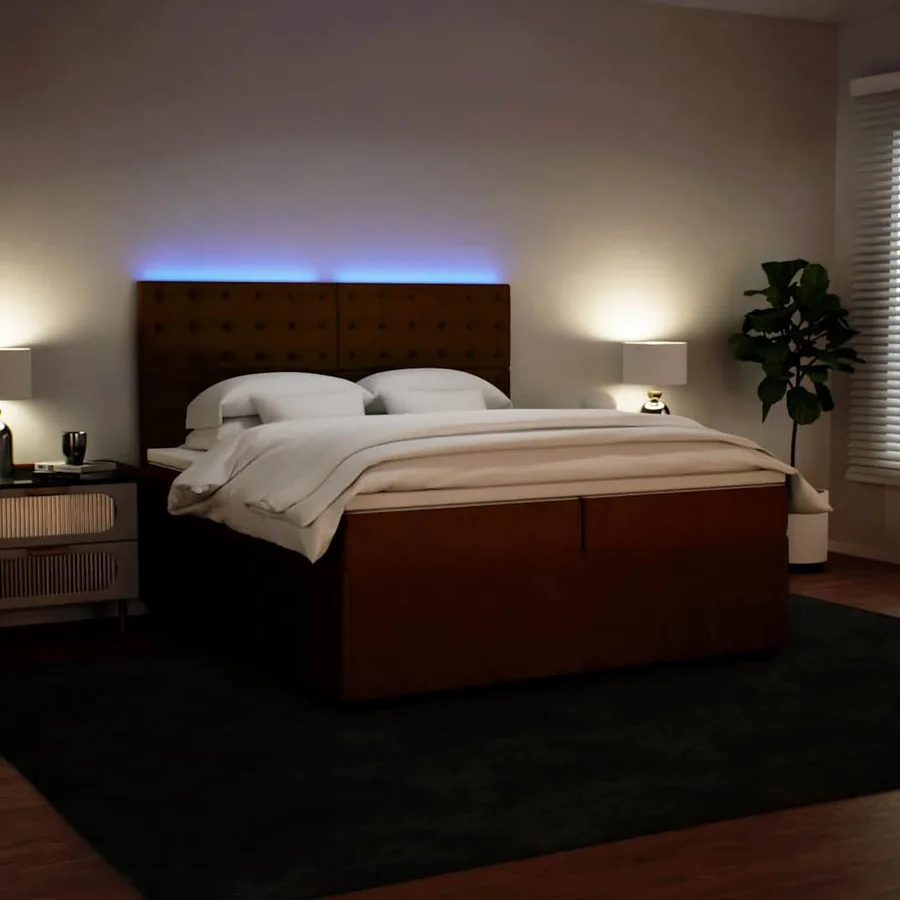 Sommier à lattes de lit avec matelas Rose 200x200 cm Velours - 4