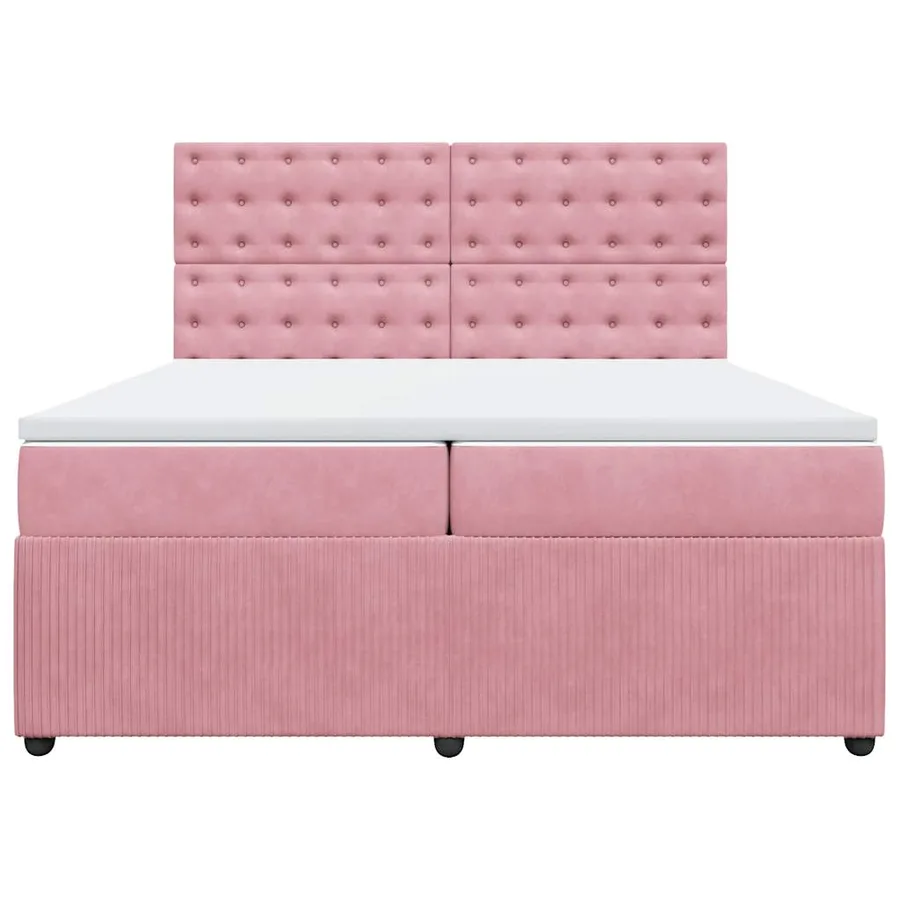 Sommier à lattes de lit avec matelas Rose 200x200 cm Velours - 6
